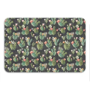 Cactus Bath Mat, Non Slip, Western Bathroom Decor, Cool Bath Mat, Boho Rug, Microfiber, Floral Pattern, Desert Theme Decor, Small or Large